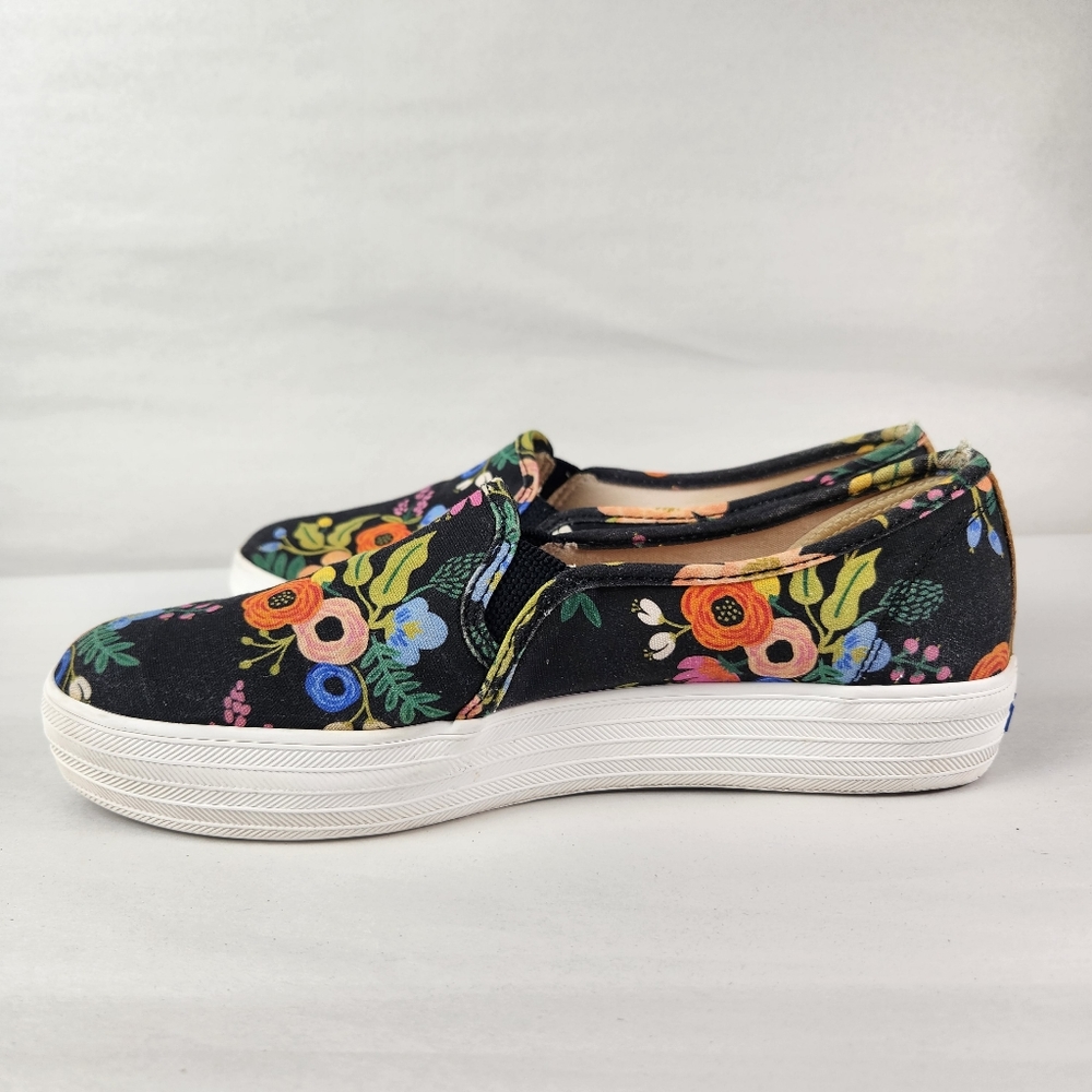 Keds x Paper Riffle Co Floral Slip On Shoes in Size 9 - Picture 5 of 10